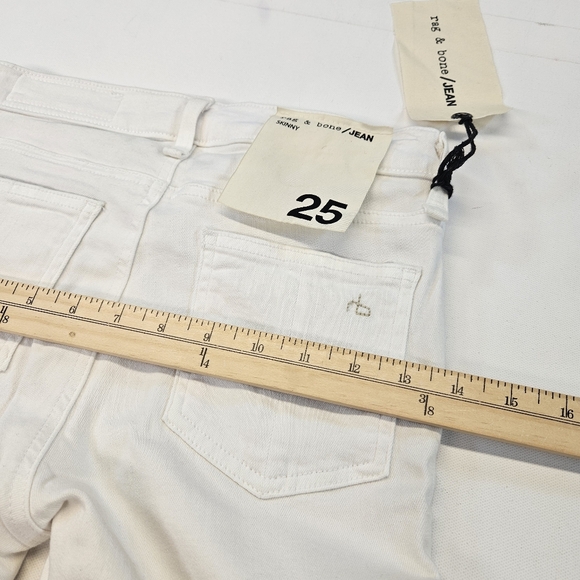 Rag & Bone NWT Jean Womens Cotton Blend Denim Skinny Jeans White Sz 25 Ret $225 - Picture 4 of 9